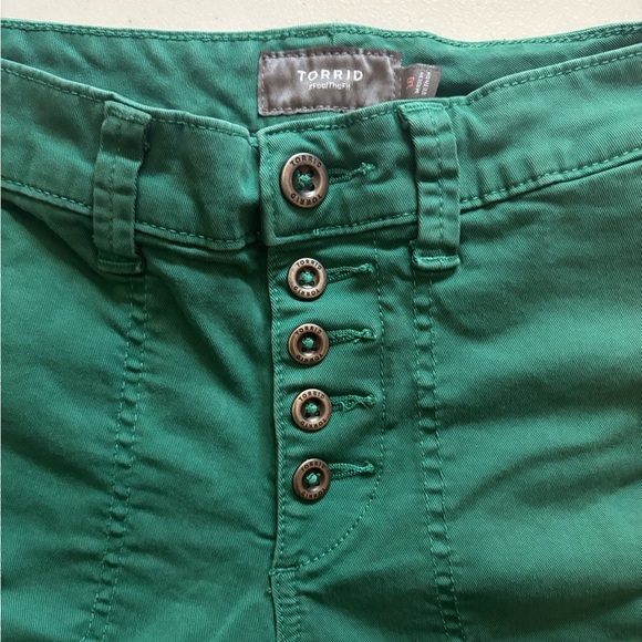 Torrid Teal High Waist Women's Shorts - Picture 3 of 10